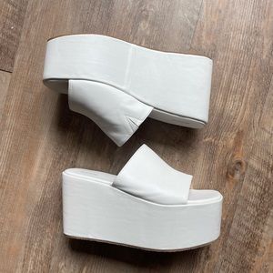 Brand new never worn Pretty Little Thing white platforms